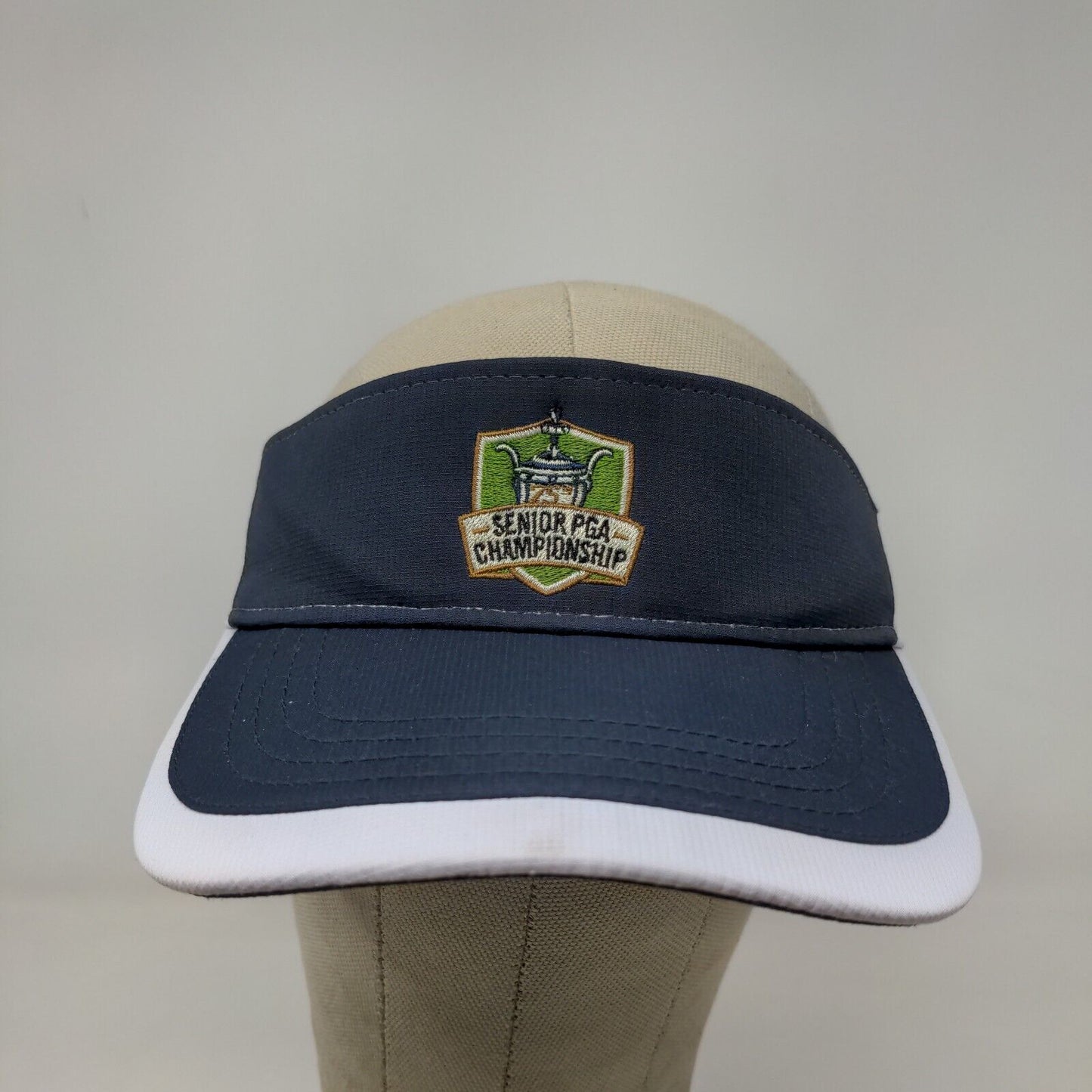 PGA Men's 75th Senior Championship Blue White Strapback Visor Hat Embroidered