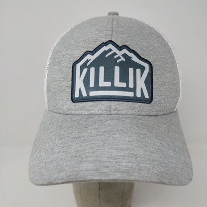 RARE SAMPLE Killik Snapback Mesh Back Hat Embroidered Logo Spell Out Gray White