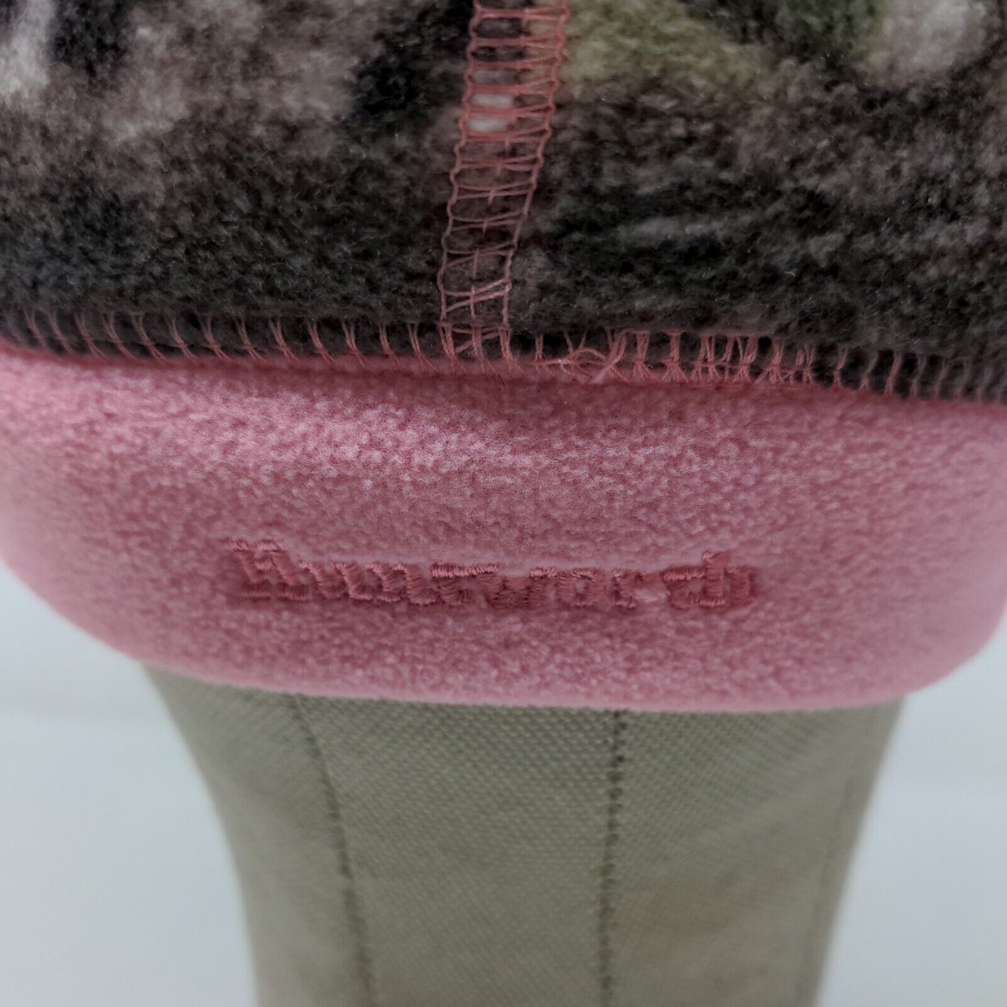 Huntworth Girls Camo Beanie Hat Fleece Green Brown Pink One Size Embroidered