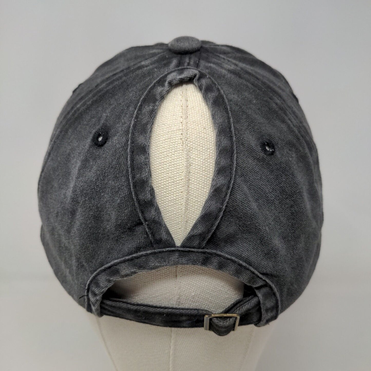 Unbranded Women's Slideback Hat Gray Adjustable 100% Cotton Ponytail Hole