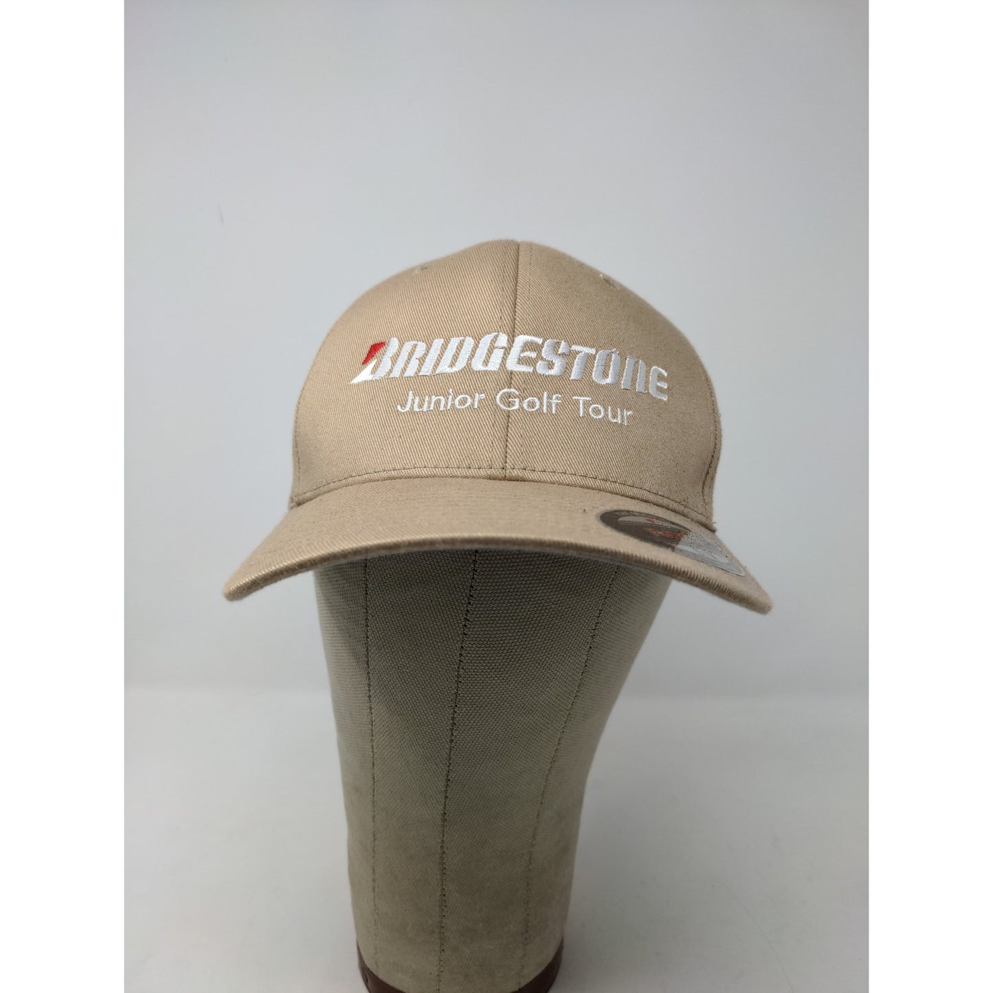 Flexfit Bridgestone Junior Golf Tour Lids Hat Size S-M Brown Tan