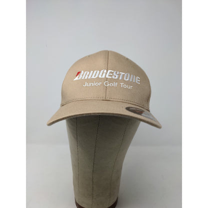 Flexfit Bridgestone Junior Golf Tour Lids Hat Size S-M Brown Tan