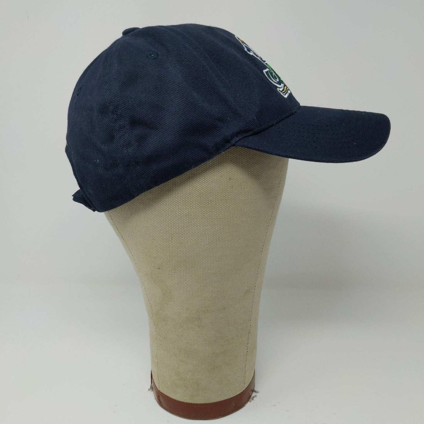 Notre Dame Fighting Irish Strapback Hat Embroidered Leprechaun Logo Blue