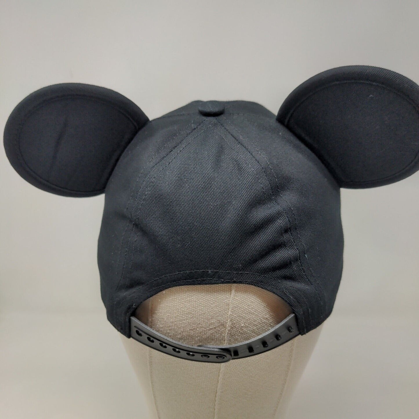 Disney Men's Snapback Mickey Ears Hat Black Adjustable 100% Cotton