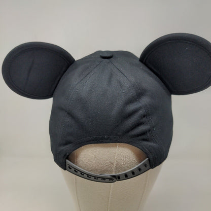 Disney Men's Snapback Mickey Ears Hat Black Adjustable 100% Cotton