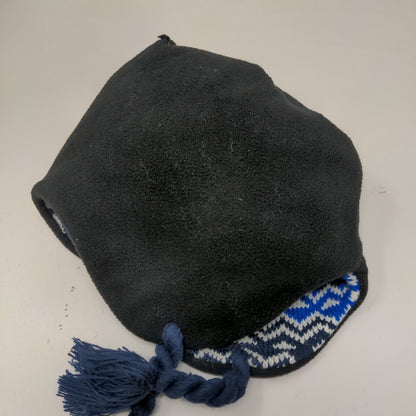 Royal Women's Trapper Beanie Hat Ear Flaps Pom Poms Blue Arrows Warm W/Mittens