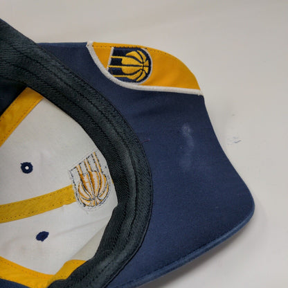 NBA Indiana Pacers Basketball Yellow Blue Cap Hat Size S / M Embroidered Logo