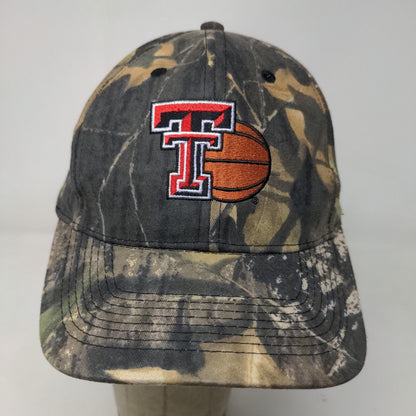 Unbranded Men's Basketball Camo Strapback Hat Green Adjustable Embroidered