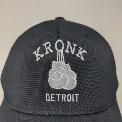 Flexfit Men's Kronk Detroit Fitted Hat Black Size S-M Embroidered Gloves Boxing
