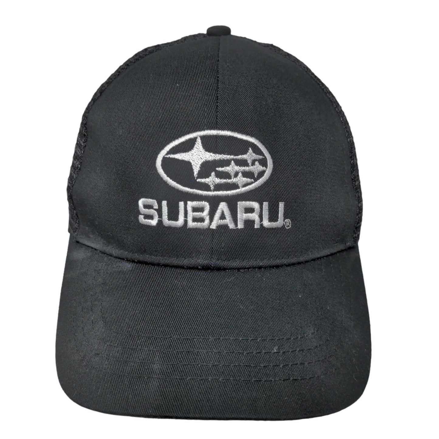 Subaru Men's Adventure Snapback Mesh Back Hat Black Adjustable Embroidered Logo