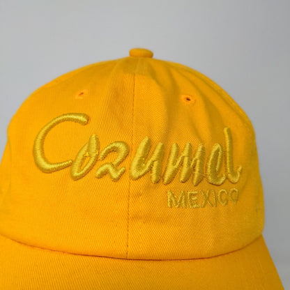 Cozumel Mexico Men's Slideback Hat Yellow Adjustable Embroidered Logo