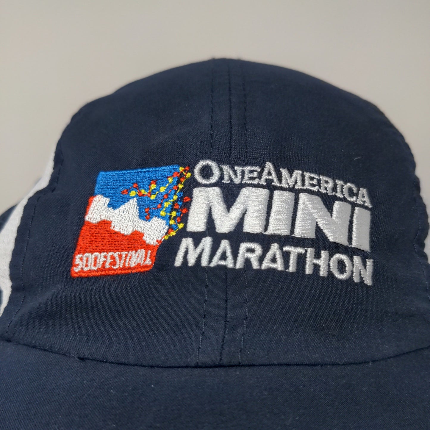 Indy 500 Festival One America Mini Marathon Embroidered  Strapback Hat Blue