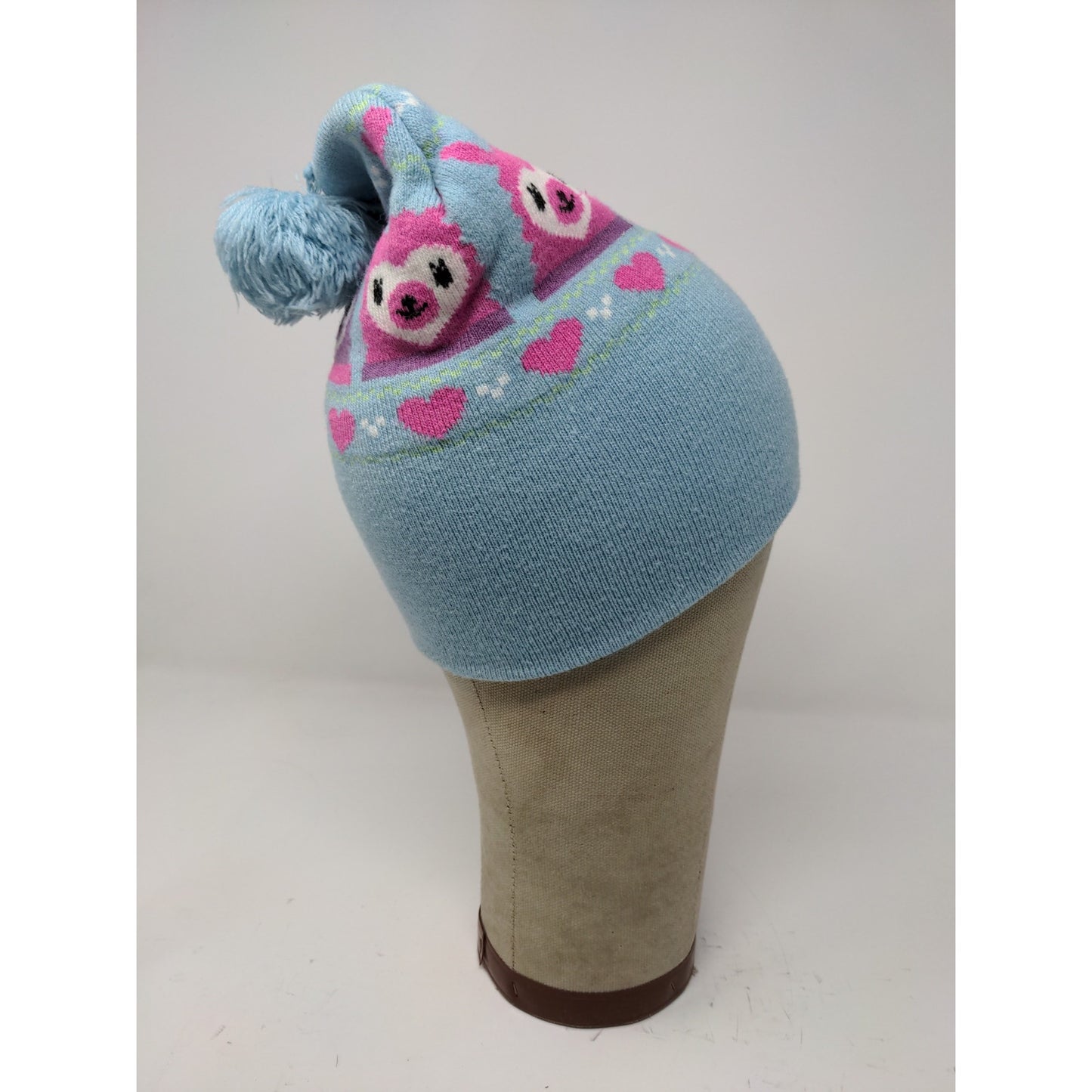 Loungefly Beanie Hat Blue Pink Purple Llamas Soft Patch Logo Pom Pom