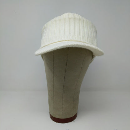 Atlantis USA Cap Visor White Soft Warm Ribbed Knit OSFA Acrylic