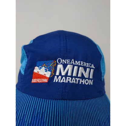 Indy 500 Festival One America Mini Marathon Strapback Hat Embroidered Logo Blue