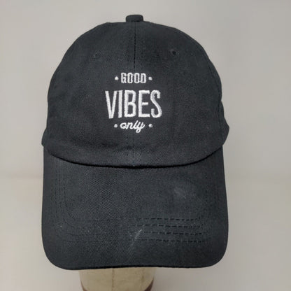 Good Vibes Only Men's Slideback Hat Black Adjustable Embroidered Logo