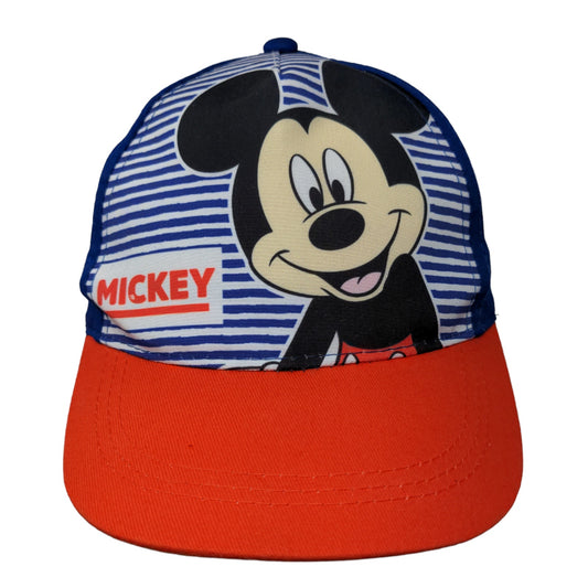 Disney Mickey Mouse Boy's Strapback Hat Blue Striped Adjustable