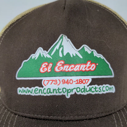 El Encanto Mens Mexican Food Distribution Meshback Snapback Hat Brown Adjustable