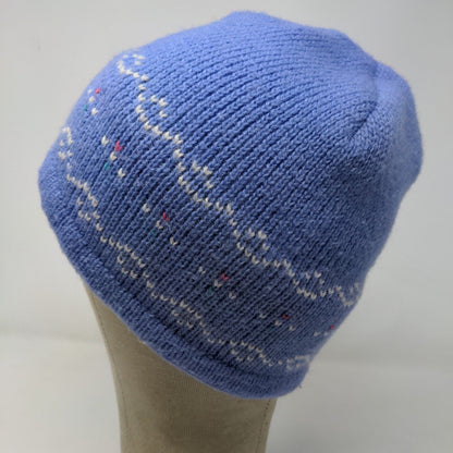 Wigwam Woolen Mills Women's Knit Beanie Ski Hat Fair Isle Blue Vintage Made USA