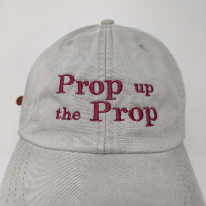 Prop Up the Prop Slideback Hat Gray Embroidered Spell Out Adjustable