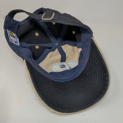 NBA Indiana Pacers Slideback Hat Embroidered Logo Tan Blue OSFA