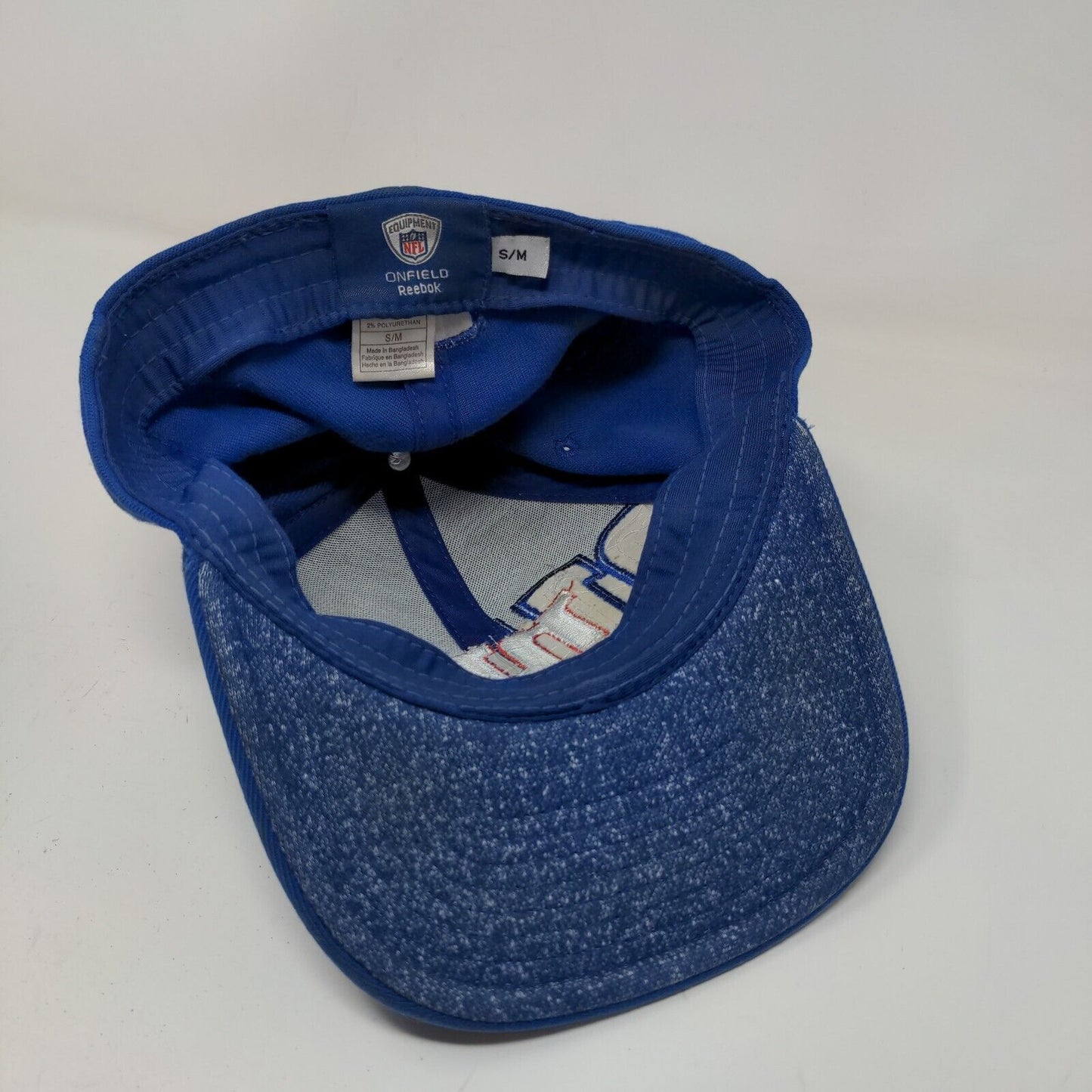 Reebok Men's NFL On Field New York Giants Fitted Hat Blue Small Embroidered