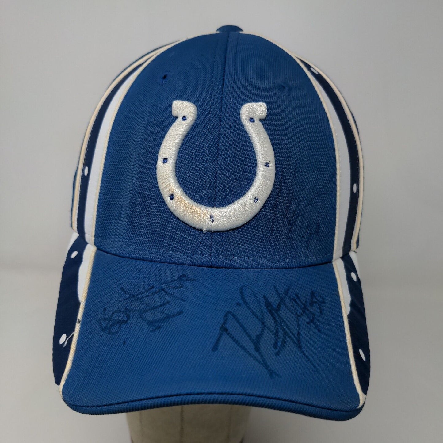 Reebok Men's NFL Indianapolis Colts Hat Blue OSFA Autographed Signed Multiple