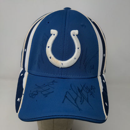 Reebok Men's NFL Indianapolis Colts Hat Blue OSFA Autographed Signed Multiple