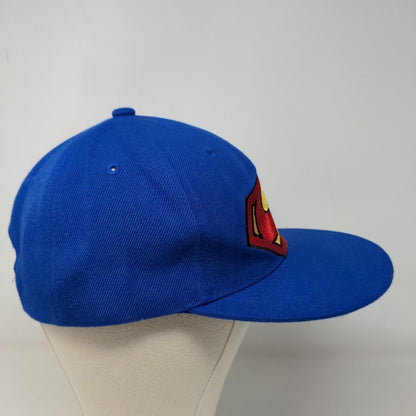Six Flags Men's Snapback Hat Blue Embroidered Superman Logo Superhero