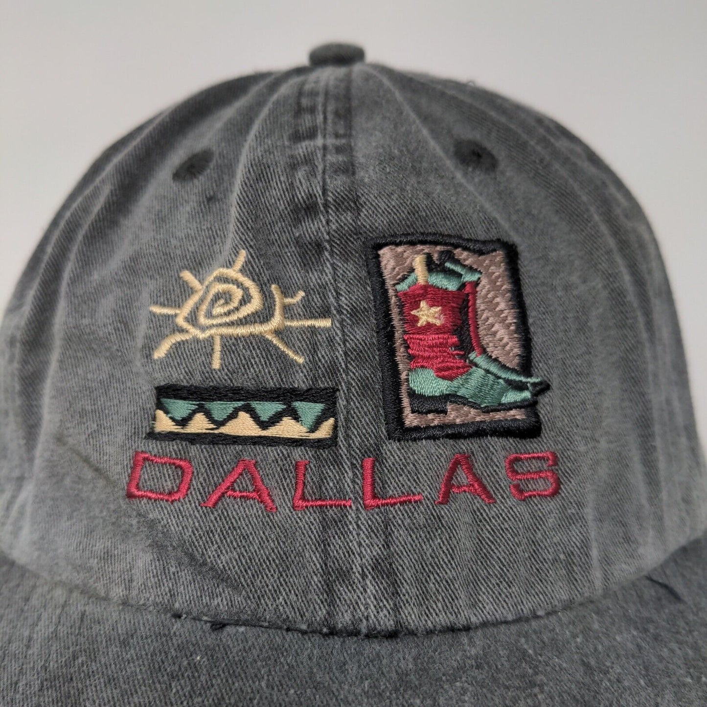 EXP Headwear Dallas Texas Slideback Hat Gray Adjustable Embroidered Logo
