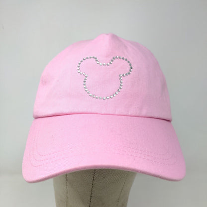 Disney Store Women's Mickey Mouse Strapback Hat Pink Size OS Rhinestone