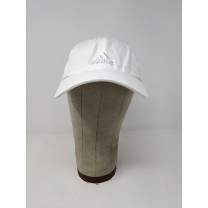 Adidas Slideback Hat White Embroidered Logo Adjustable 100% Cotton