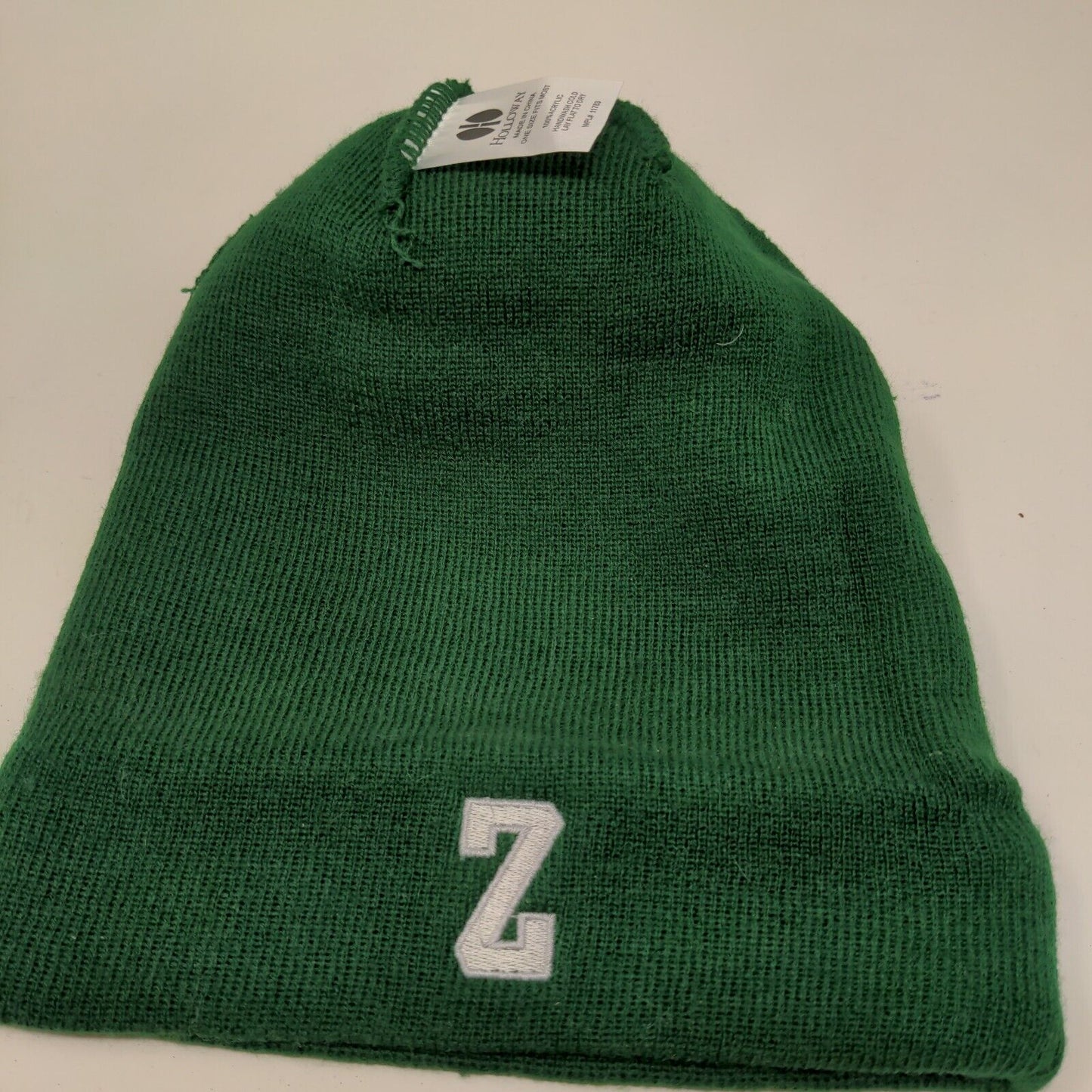 Holloway Men's Beanie Cap Hat Green Gray Striped OSFM Embroidered Z Logo