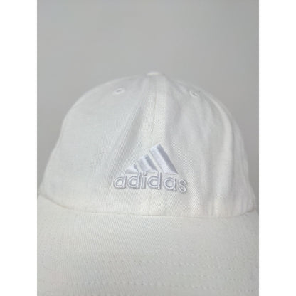 Adidas Slideback Hat White Embroidered Logo Adjustable 100% Cotton