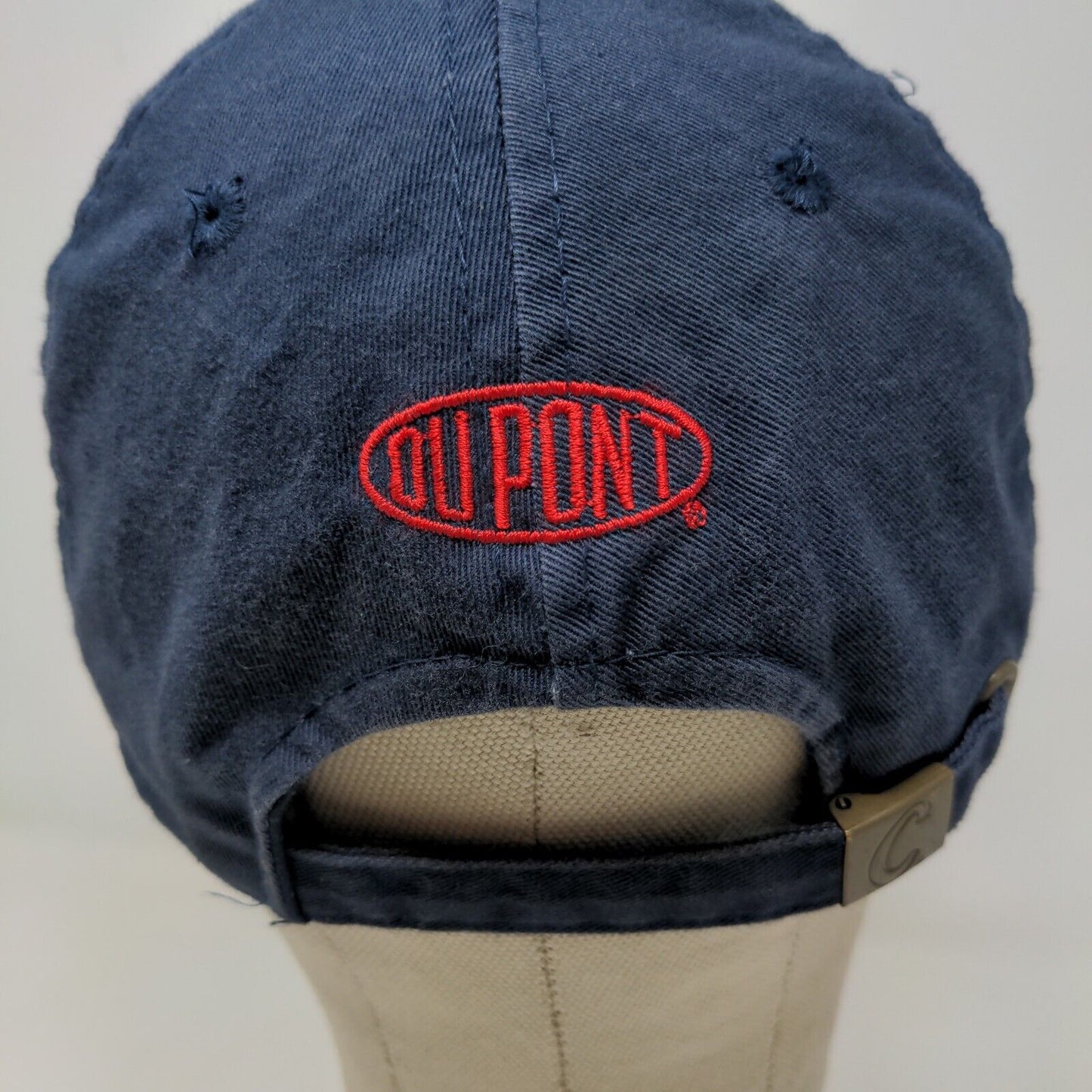 Cabela's Men's Slideback Hat Blue Size OSFM Embroidered Pioneer Seed Logo DuPont