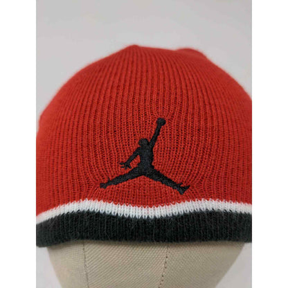 Youth Boys Air Jordan Beanie Hat Jumpman Embroidered Logo Red & Black Size 4/7