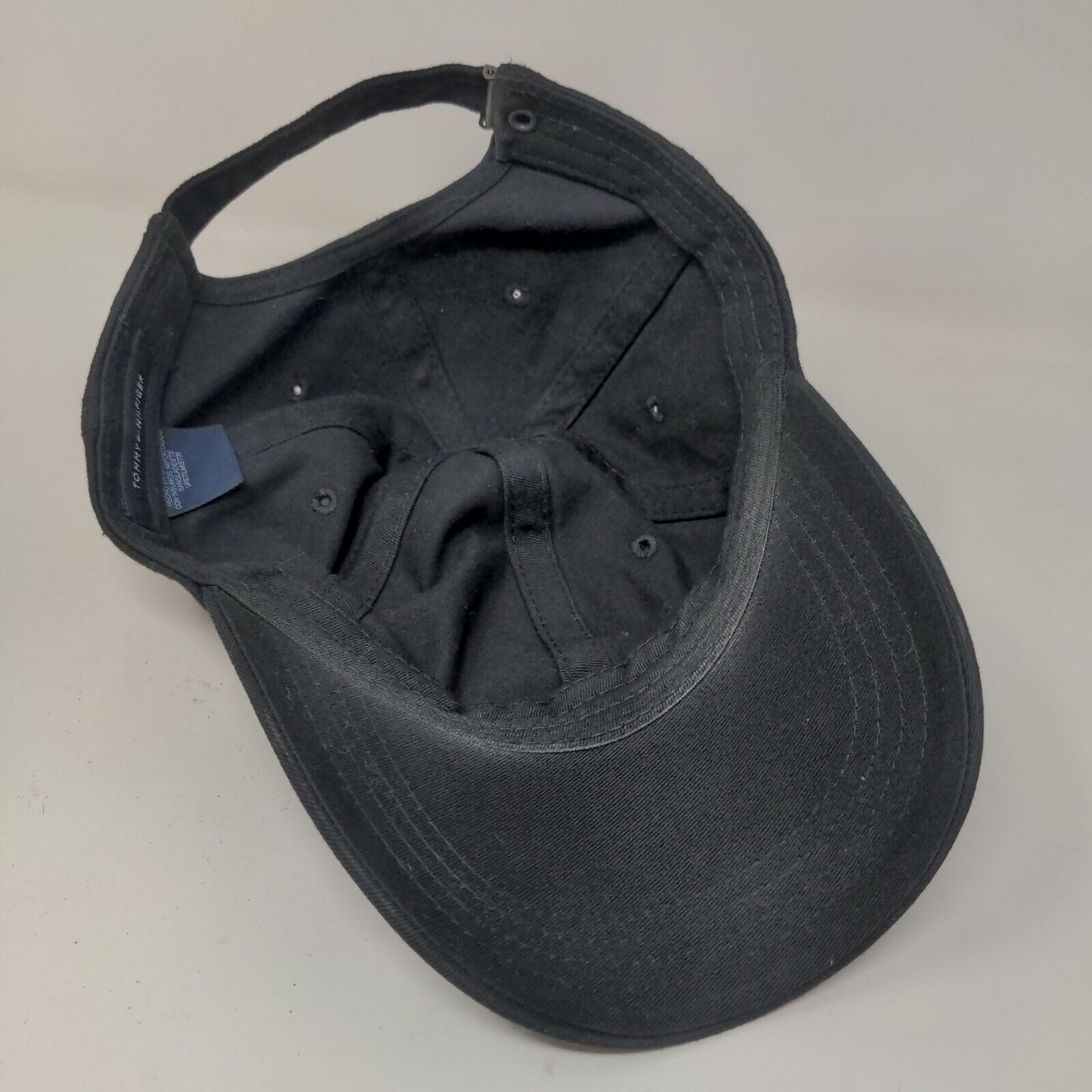 Tommy Hilfiger Men's Slideback Hat Black Size OSFA Embroidered Logo Cotton