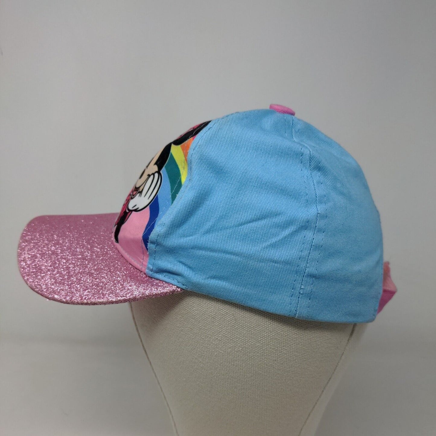 Disney Minnie Mouse Girl's Strapback Hat Blue Pink Adjustable Graphic Logo