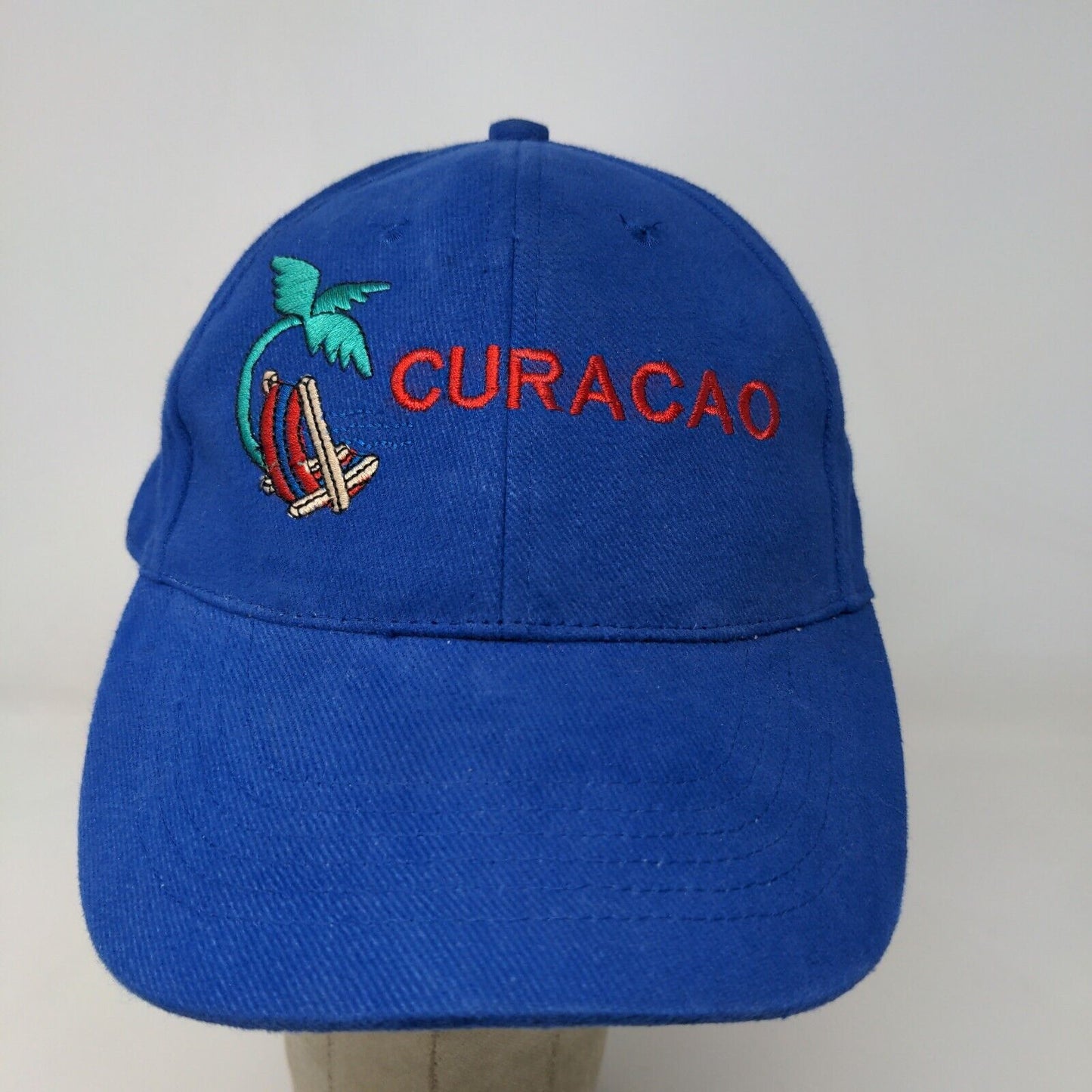 Curaco Men's Slideback Hat Blue Embroidered Logo Caribbean Beach