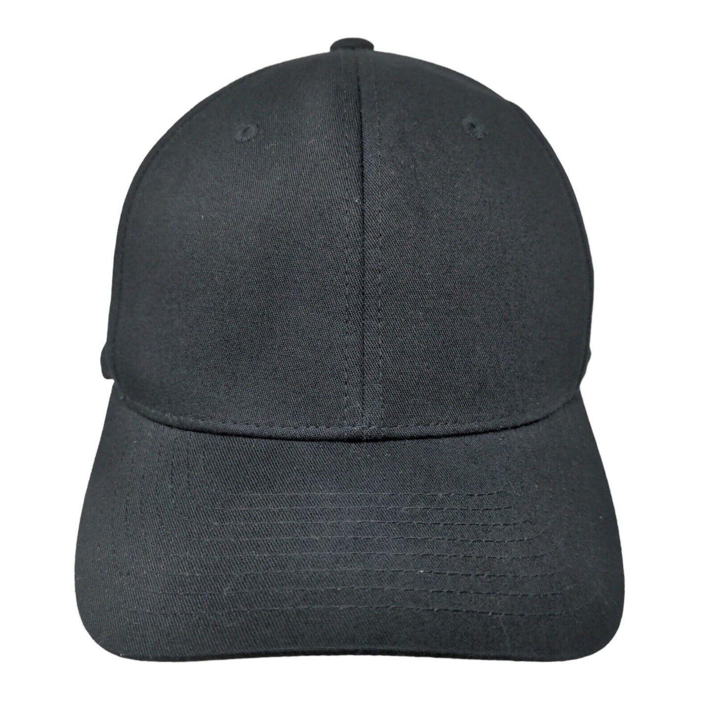 Yupoong Men's FlexFix Fitted Hat Black Size L-XL Blank Cotton Spandex Blend