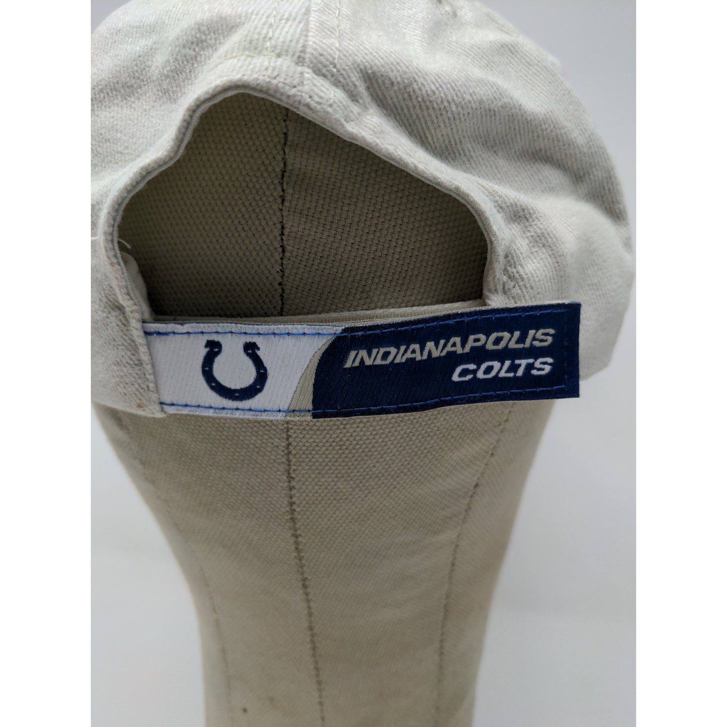 NFL Football Indianapolis Colts Strapback Hat Embroidered Horseshoe Logo Beige