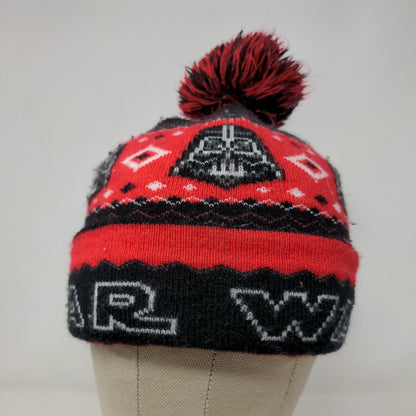Star Wars Men's Knit Beanie Hat Cap Black Red One Size Acrylic