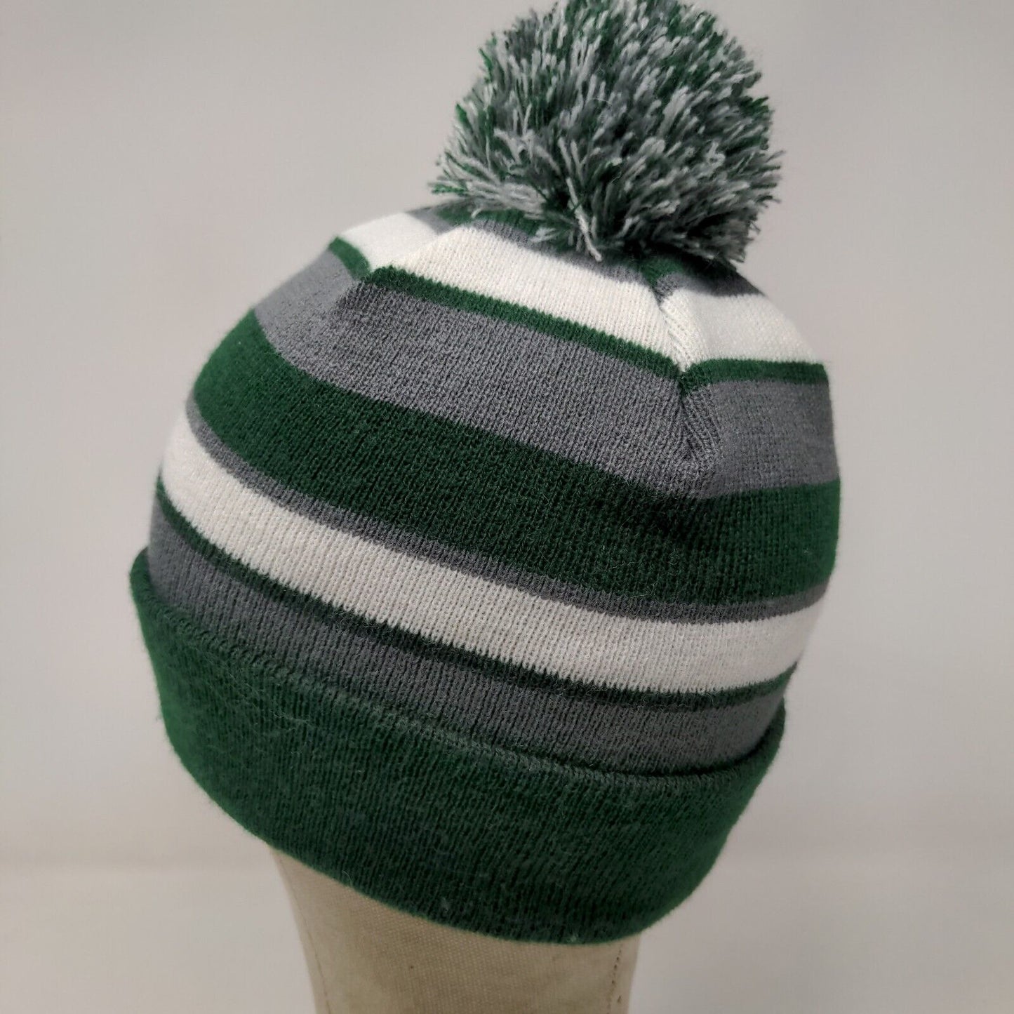 Holloway Men's Beanie Cap Hat Green Gray Striped OSFM Embroidered Z Logo