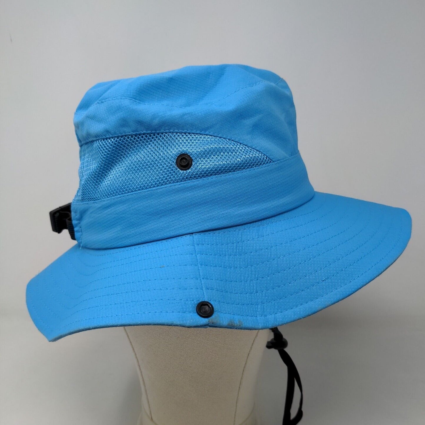 SunShade Men's Wide Brim Hat Blue Snapback Mesh 100% Polyester Drawstring