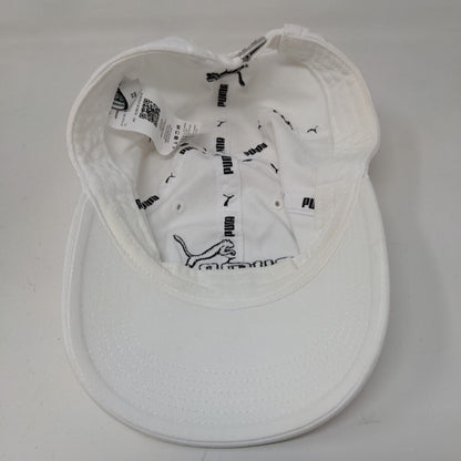 Puma Men's Slideback Hat White One Size Embroidered Logo 100% Cotton