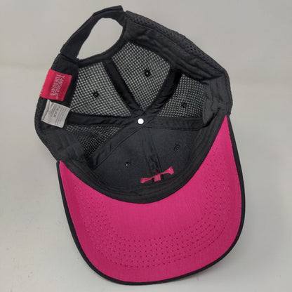 T Mobile Men's Strapback Hat Black Pink Size OSFA Embroidered Logo Cotton