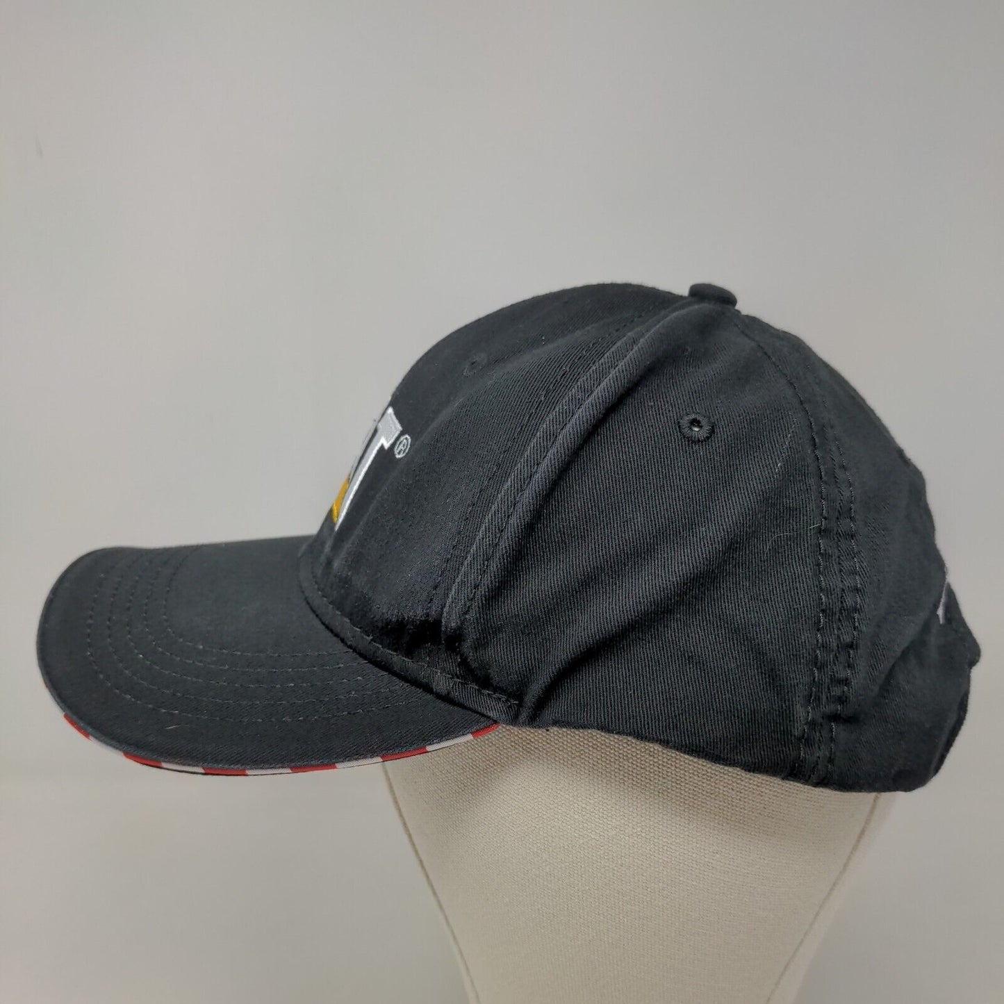 CAT Caterpillar Men's Strapback Hat Black Adjustable Embroidered Logo Cotton