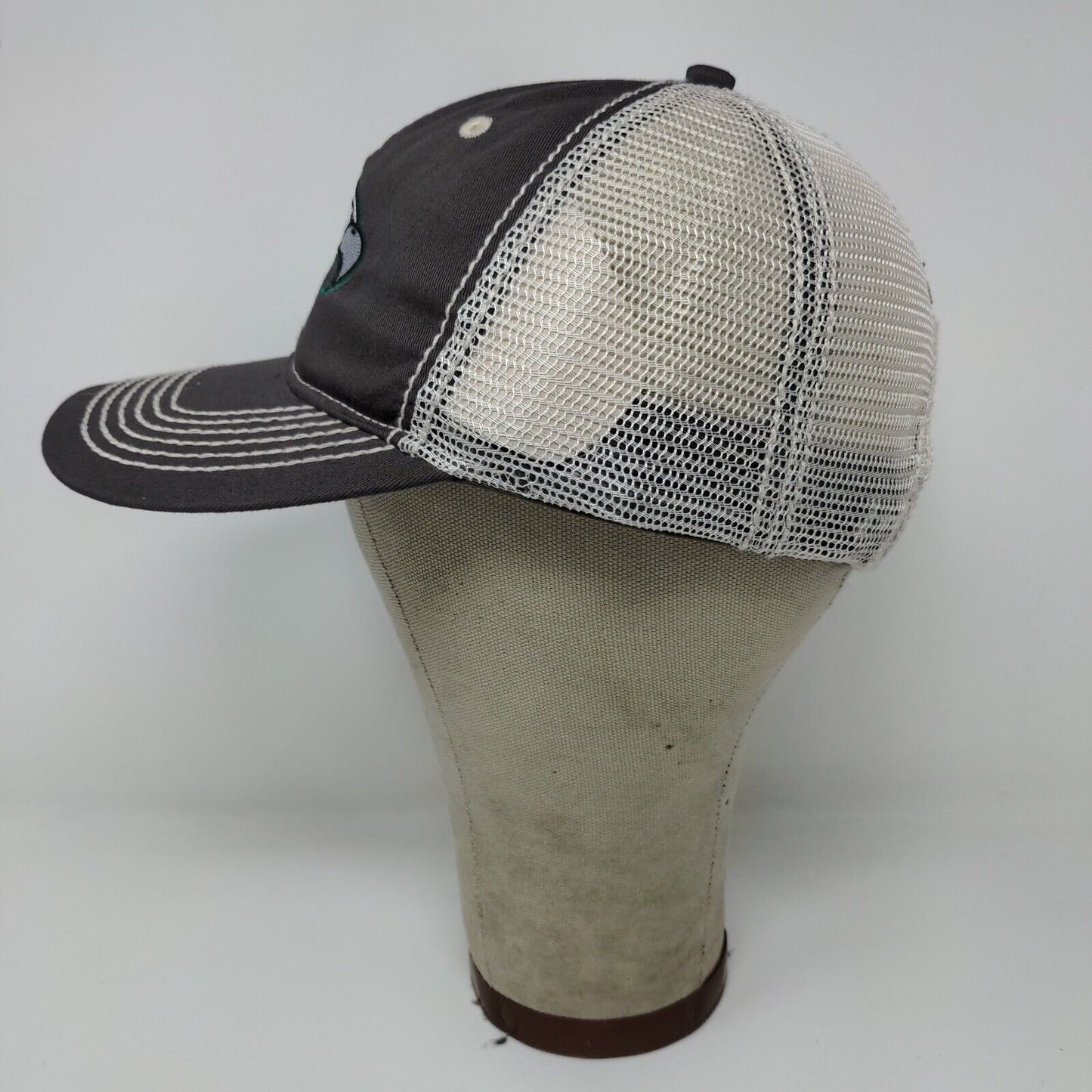 BSN Sports Team Work ZEF Eagle Bird Logo Gray White Strap Back Hat Cap One Size
