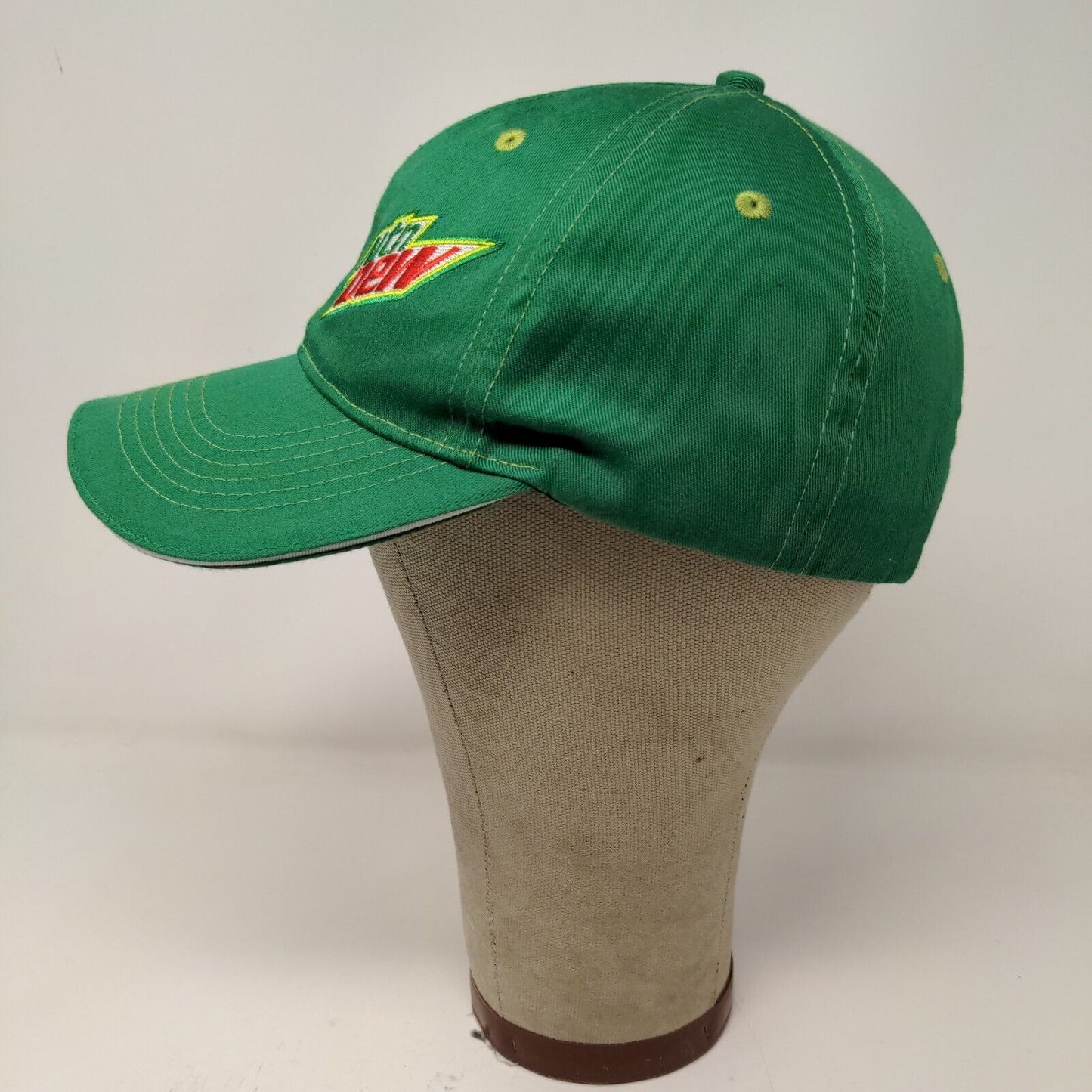 Mtn Dew Strapback Hat Green OSFA Embroidered Logo Soda Soft Drink