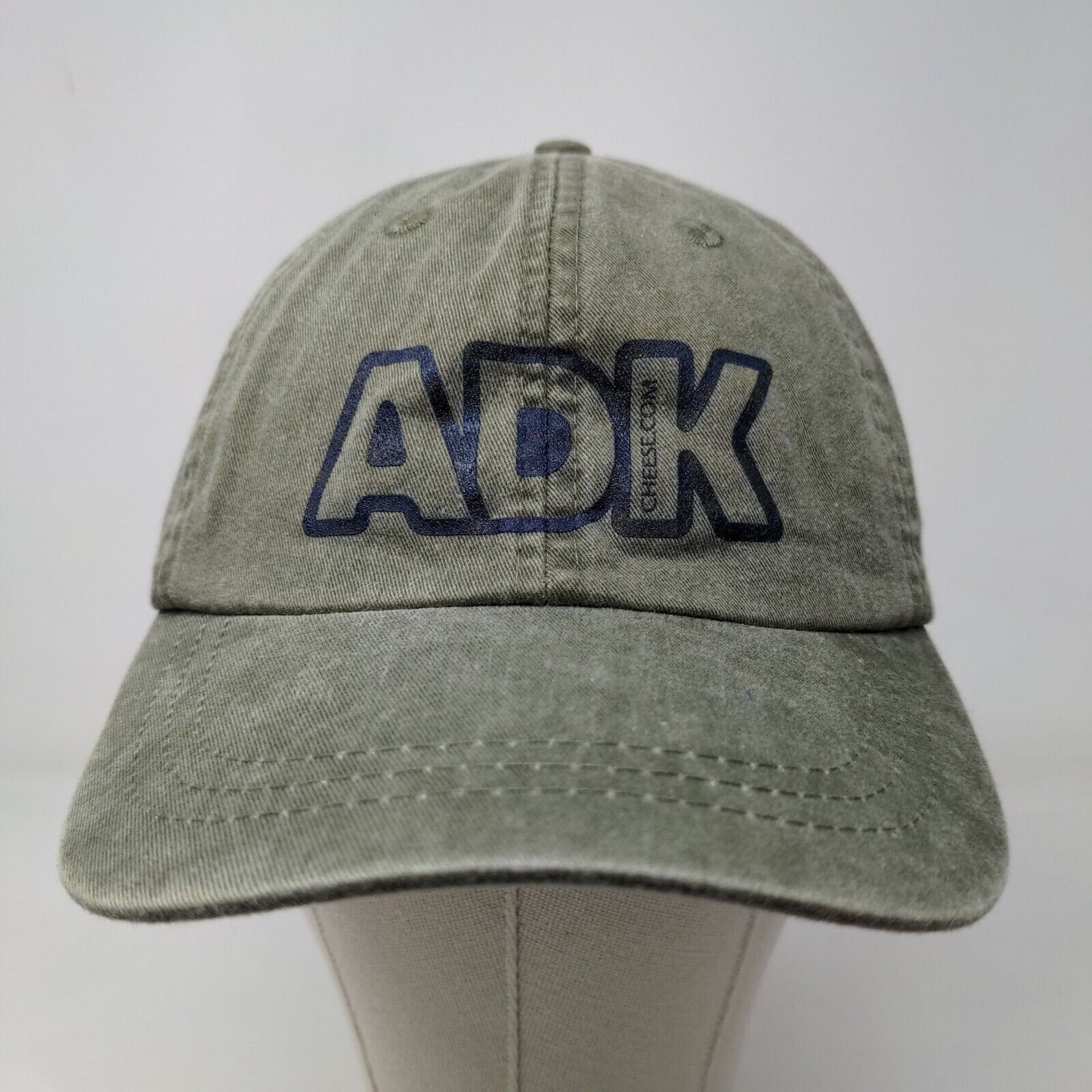 Adams Men's Slideback Hat Green Adjustable Graphic ADK Logo Cheese.com